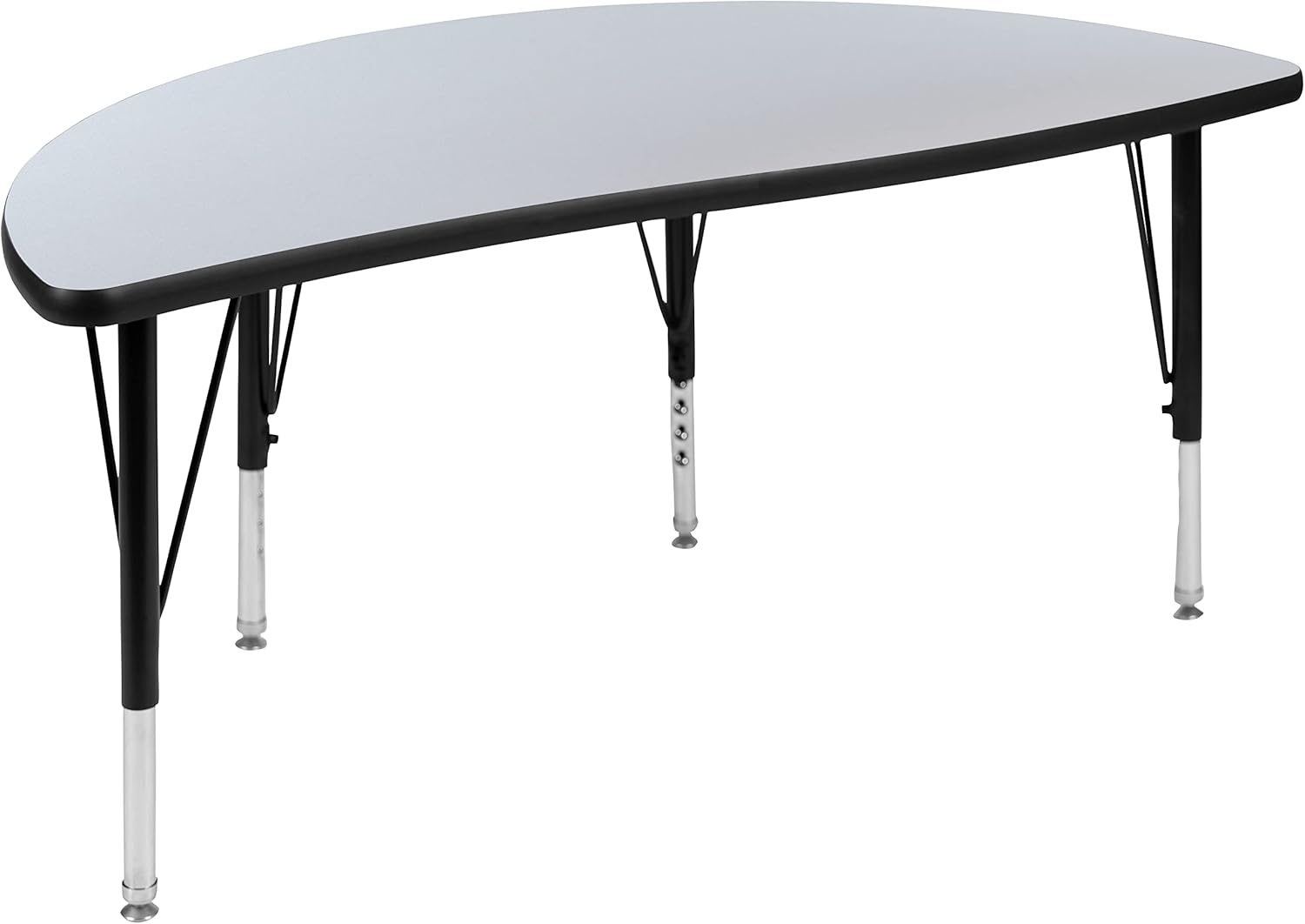 image:imageFlash Furniture 76 Oval Wave Collaborative Laminate Activity Table Set with 14 Student Stack Chairs GreyBlackGrey