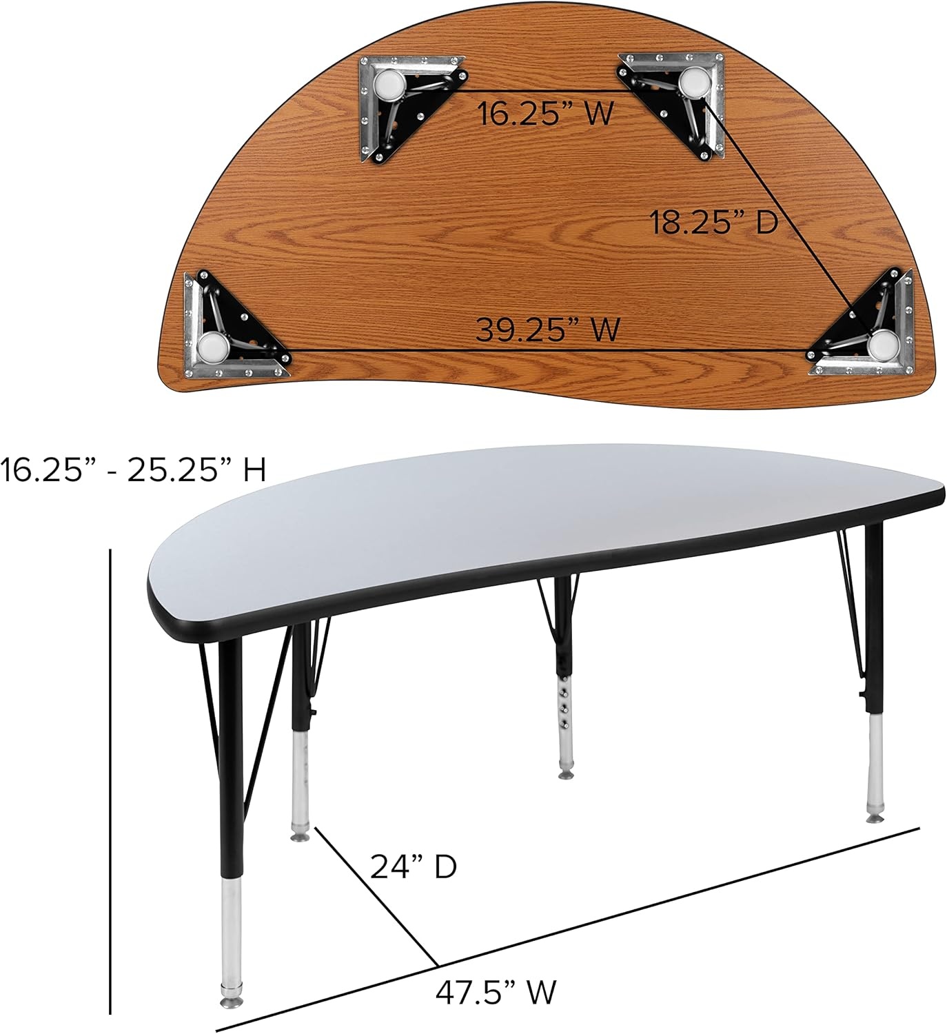 image:imageFlash Furniture 76 Oval Wave Collaborative Laminate Activity Table Set with 14 Student Stack Chairs GreyBlackGrey