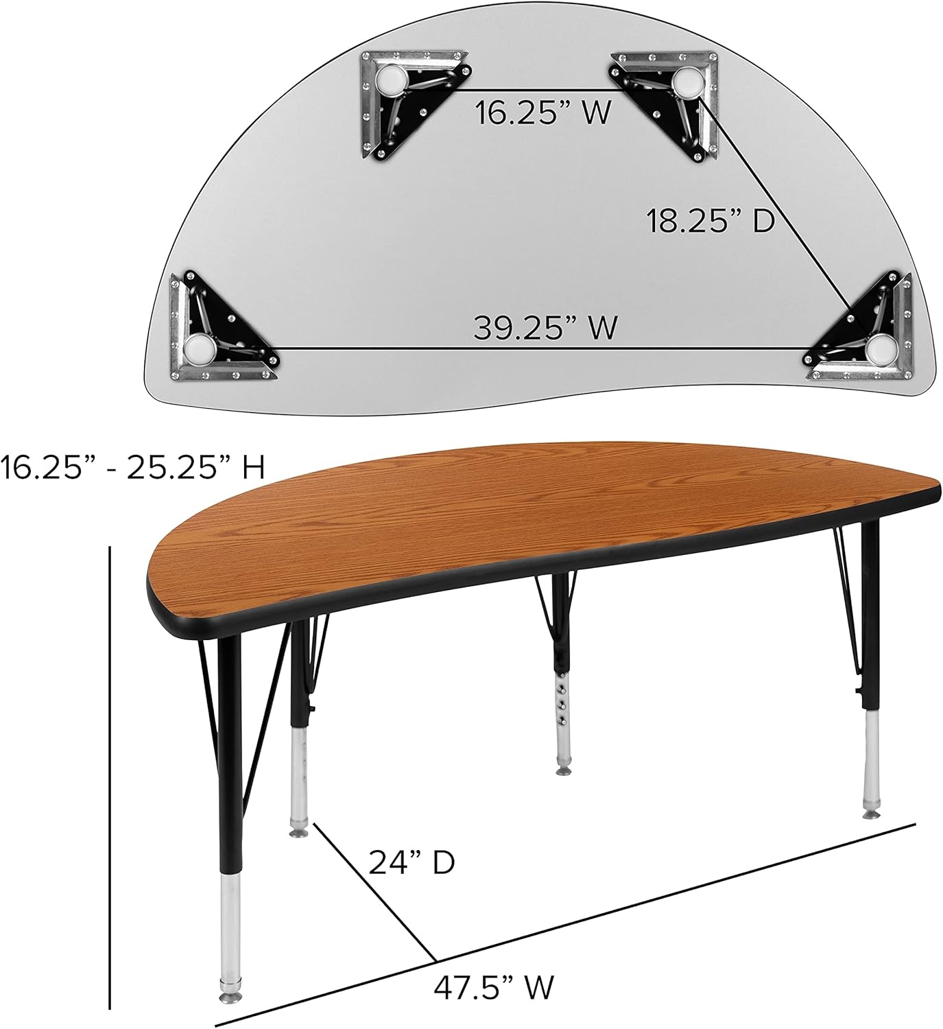 image:imageFlash Furniture 76 Oval Wave Collaborative Laminate Activity Table Set with 14 Student Stack Chairs GreyBlackOak