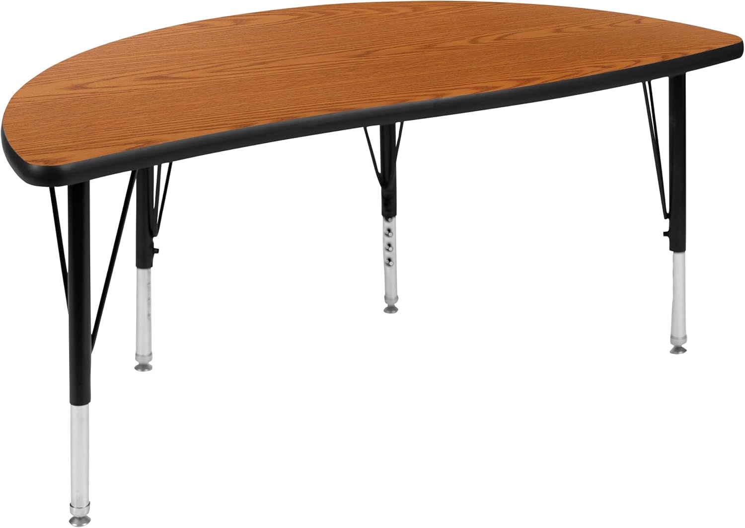 image:imageFlash Furniture 76 Oval Wave Collaborative Laminate Activity Table Set with 14 Student Stack Chairs GreyBlackOak