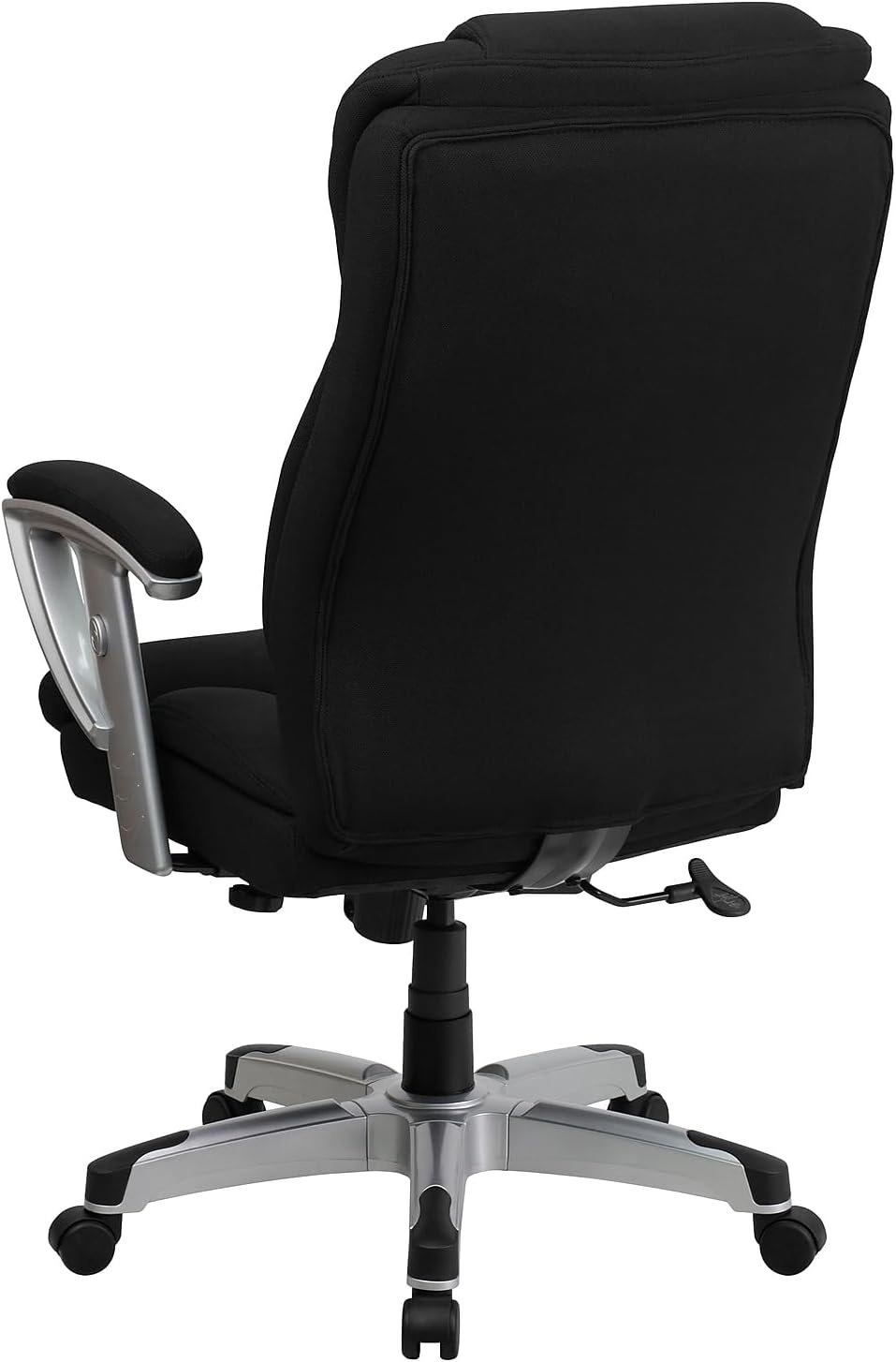 image:imageFlash Furniture HERCULES Series Big amp Tall 400 lb Rated Black LeatherSoft Executive Ergonomic Office Chair with Silver Adjustable ArmsBlack Fabric