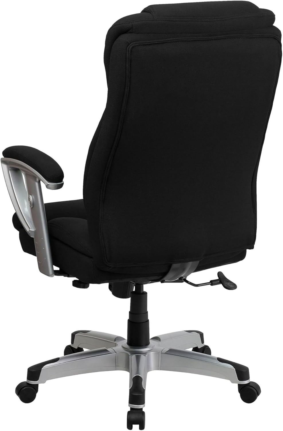 image:imageFlash Furniture HERCULES Series Big amp Tall 400 lb Rated Black LeatherSoft Executive Ergonomic Office Chair with Silver Adjustable ArmsBlack Fabric