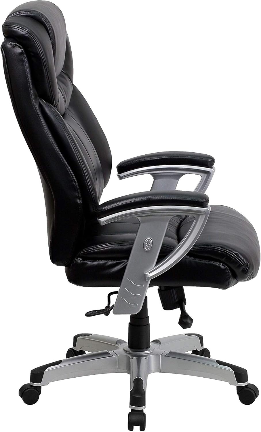 image:imageFlash Furniture HERCULES Series Big amp Tall 400 lb Rated Black LeatherSoft Executive Ergonomic Office Chair with Silver Adjustable ArmsBlack Leathersoft