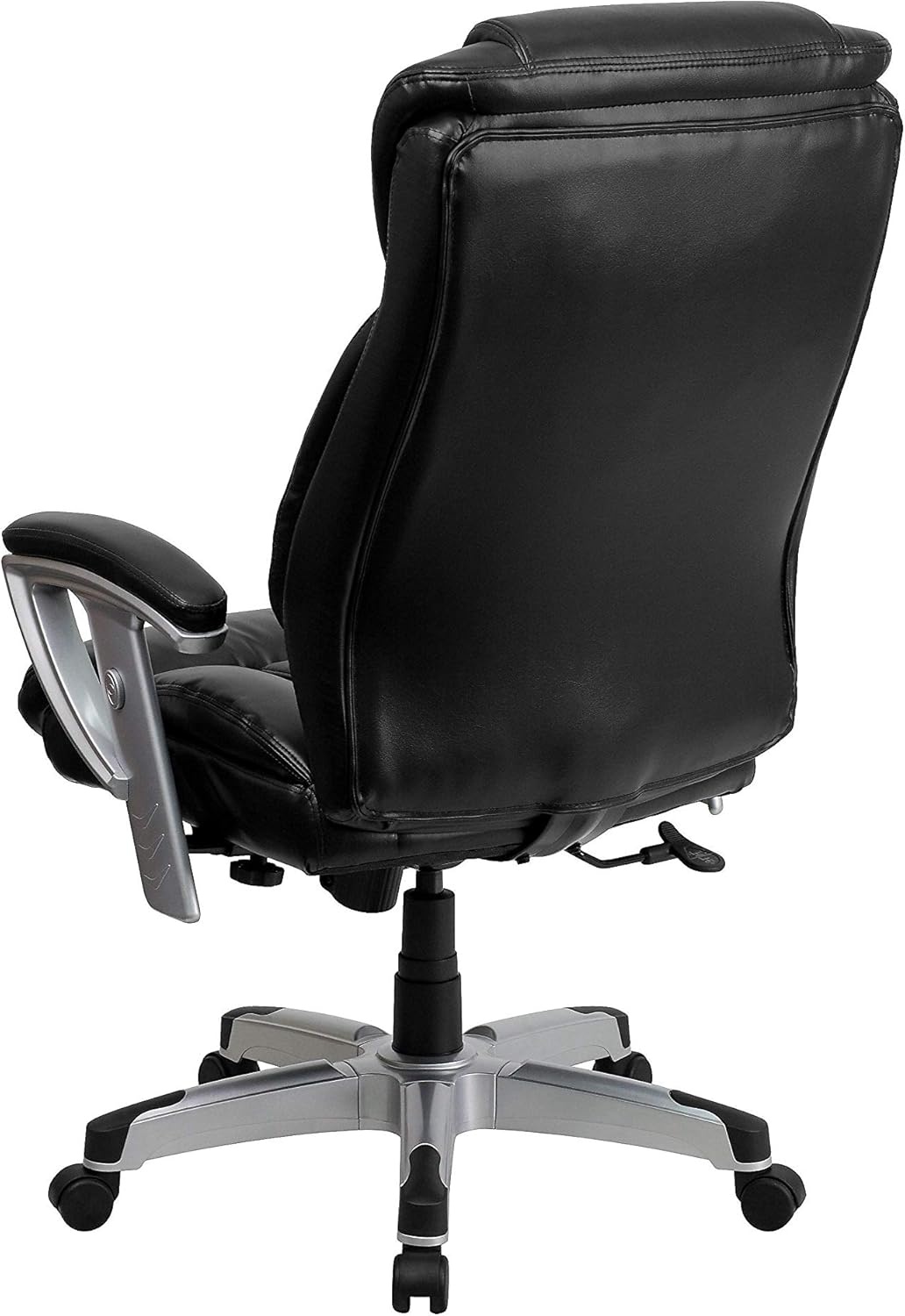 image:imageFlash Furniture HERCULES Series Big amp Tall 400 lb Rated Black LeatherSoft Executive Ergonomic Office Chair with Silver Adjustable ArmsBlack Leathersoft
