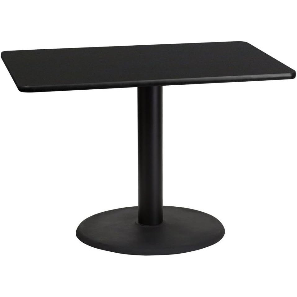 image:imageFlash Furniture 30 x 42 Rectangular Black Laminate Table Top with 24 Round Table Height BaseBlack