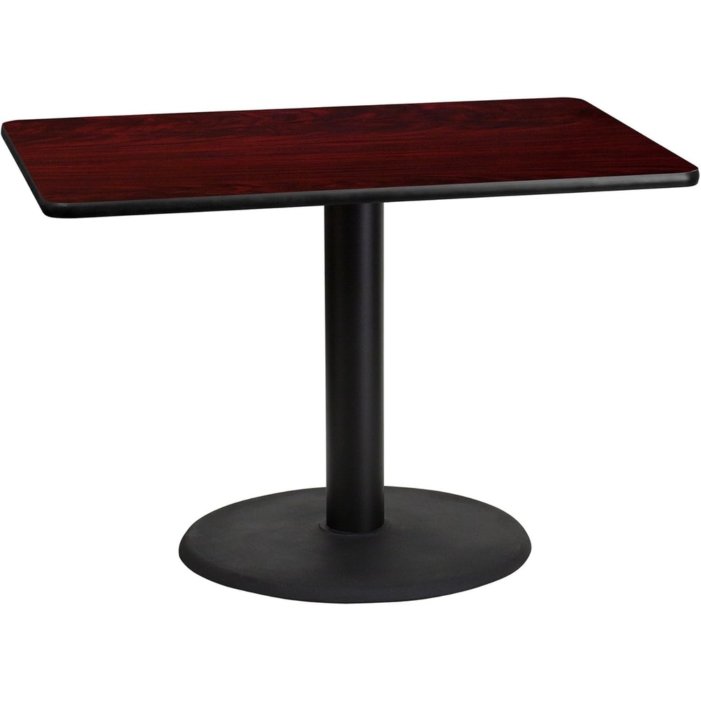 image:imageFlash Furniture 30 x 42 Rectangular Black Laminate Table Top with 24 Round Table Height BaseMahogany