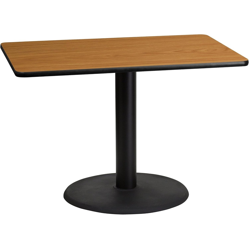 image:imageFlash Furniture 30 x 42 Rectangular Black Laminate Table Top with 24 Round Table Height BaseNatural