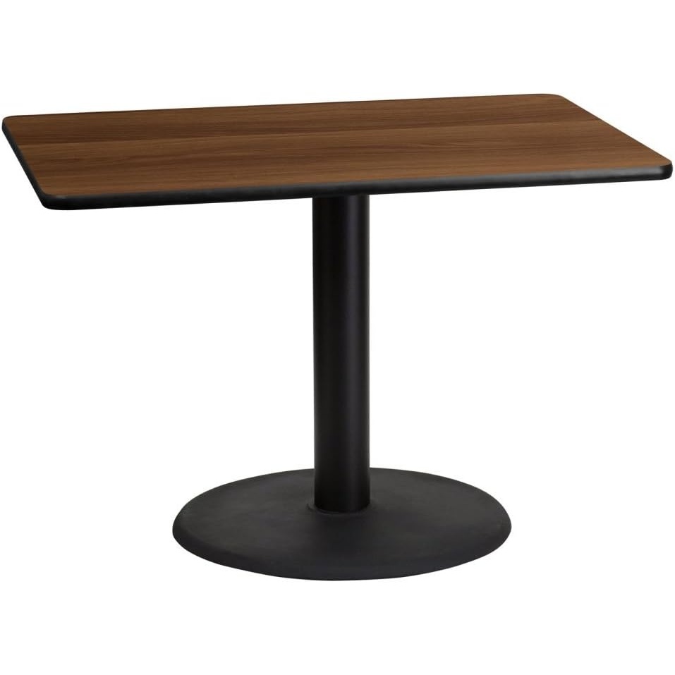image:imageFlash Furniture 30 x 42 Rectangular Black Laminate Table Top with 24 Round Table Height BaseWalnut