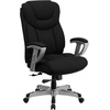 Flash Furniture HERCULES Series Big & Tall 400 lb. Rated Black LeatherSoft Executive Ergonomic Office Chair with Silver Adjustable Arms(Black Fabric)