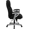 Flash Furniture HERCULES Series Big & Tall 400 lb. Rated Black LeatherSoft Executive Ergonomic Office Chair with Silver Adjustable Arms(Black Fabric)