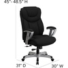 Flash Furniture HERCULES Series Big & Tall 400 lb. Rated Black LeatherSoft Executive Ergonomic Office Chair with Silver Adjustable Arms(Black Fabric)