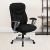 Flash Furniture HERCULES Series Big & Tall 400 lb. Rated Black LeatherSoft Executive Ergonomic Office Chair with Silver Adjustable Arms(Black Fabric)