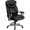 Flash Furniture HERCULES Series Big & Tall 400 lb. Rated Black LeatherSoft Executive Ergonomic Office Chair with Silver Adjustable Arms(Black Leathersoft)