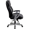 Flash Furniture HERCULES Series Big & Tall 400 lb. Rated Black LeatherSoft Executive Ergonomic Office Chair with Silver Adjustable Arms(Black Leathersoft)