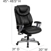Flash Furniture HERCULES Series Big & Tall 400 lb. Rated Black LeatherSoft Executive Ergonomic Office Chair with Silver Adjustable Arms(Black Leathersoft)