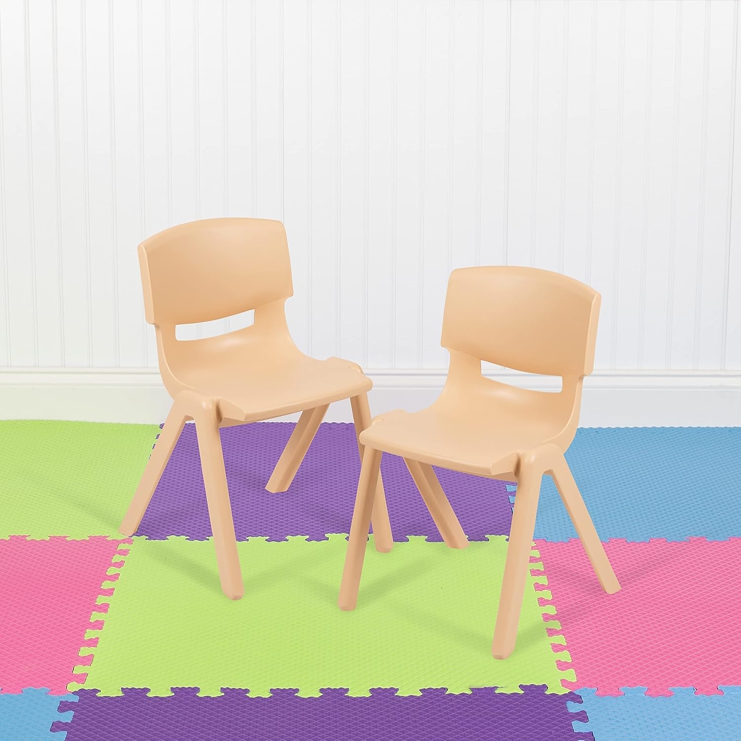 image:imageFlash Furniture Whitney 2 Pack Blue Plastic Stackable School Chair with 12 Seat HeightNatural