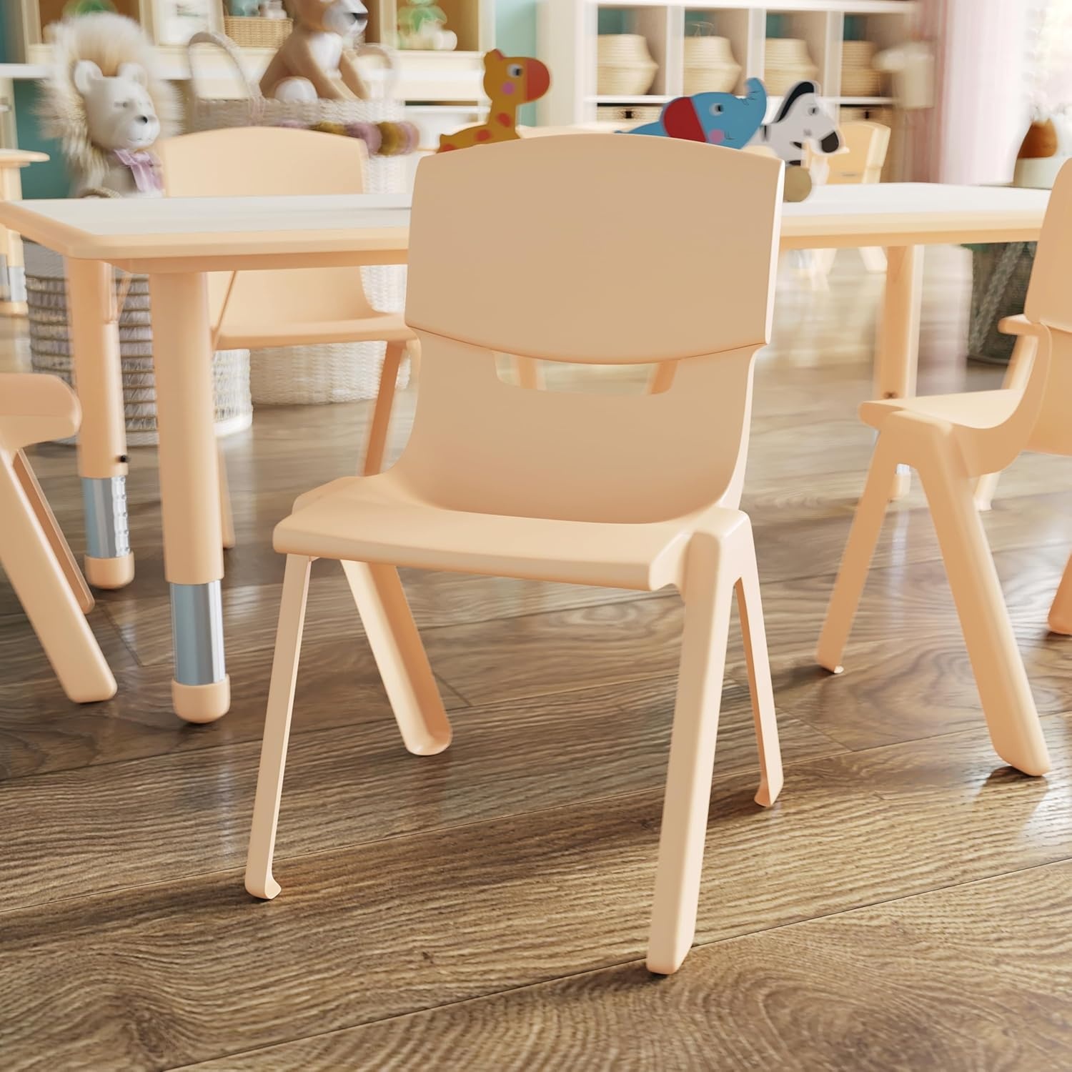 image:imageFlash Furniture Whitney 2 Pack Blue Plastic Stackable School Chair with 12 Seat HeightNatural