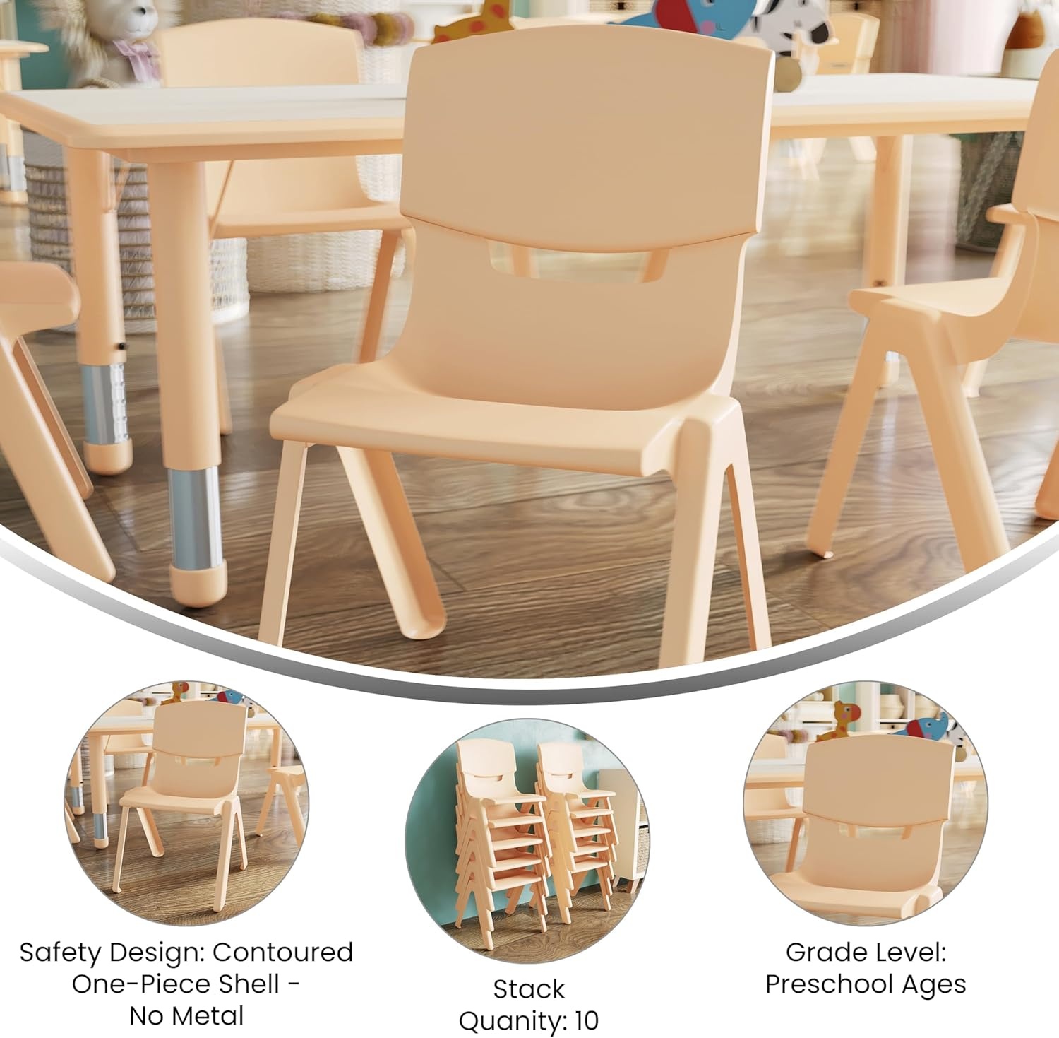image:imageFlash Furniture Whitney 2 Pack Blue Plastic Stackable School Chair with 12 Seat HeightNatural
