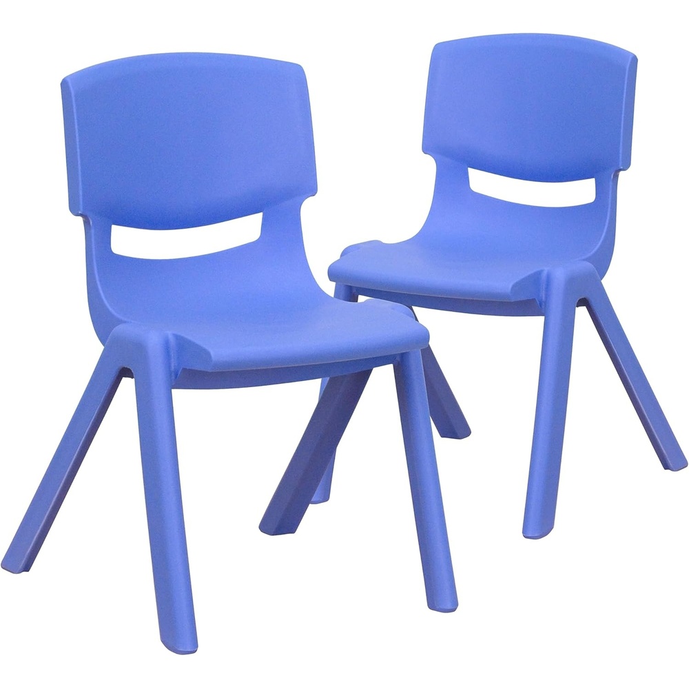 image:imageFlash Furniture Whitney 2 Pack Blue Plastic Stackable School Chair with 12 Seat HeightBlue