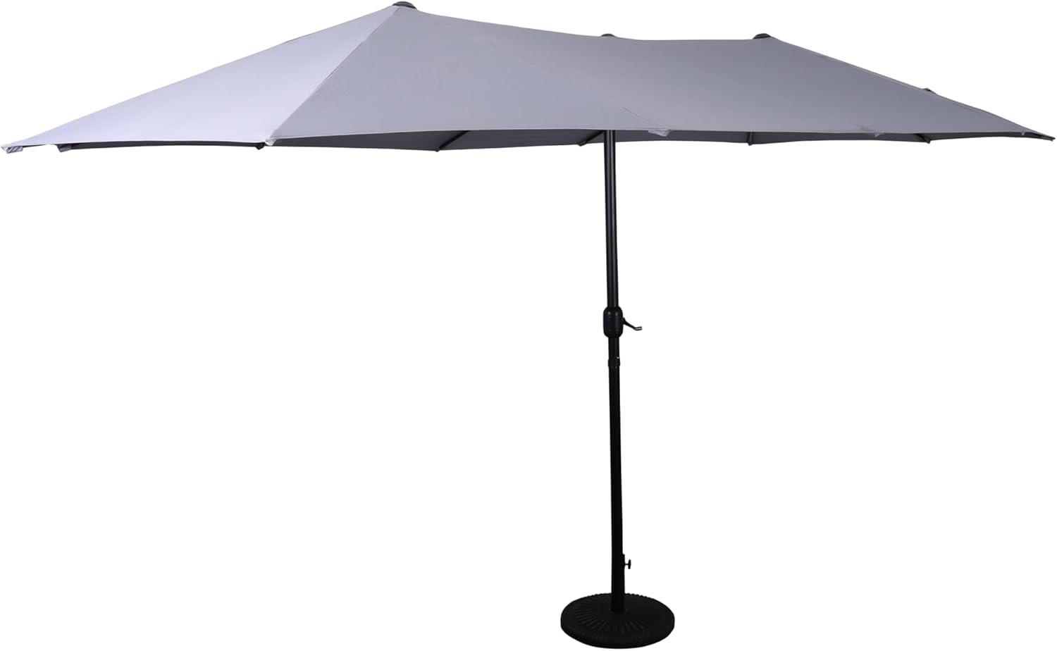 image:imageFlash Furniture Elizabeth Triple Head Patio Umbrella Commercial Grade Umbrella with Easy Lift Crank Function Water and Weather Resistant 15 FT TanGray