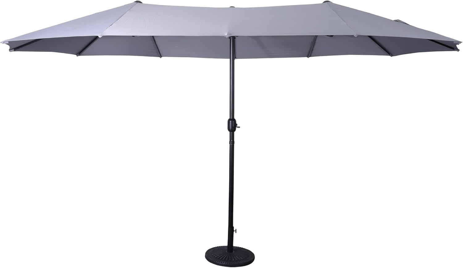 image:imageFlash Furniture Elizabeth Triple Head Patio Umbrella Commercial Grade Umbrella with Easy Lift Crank Function Water and Weather Resistant 15 FT TanGray