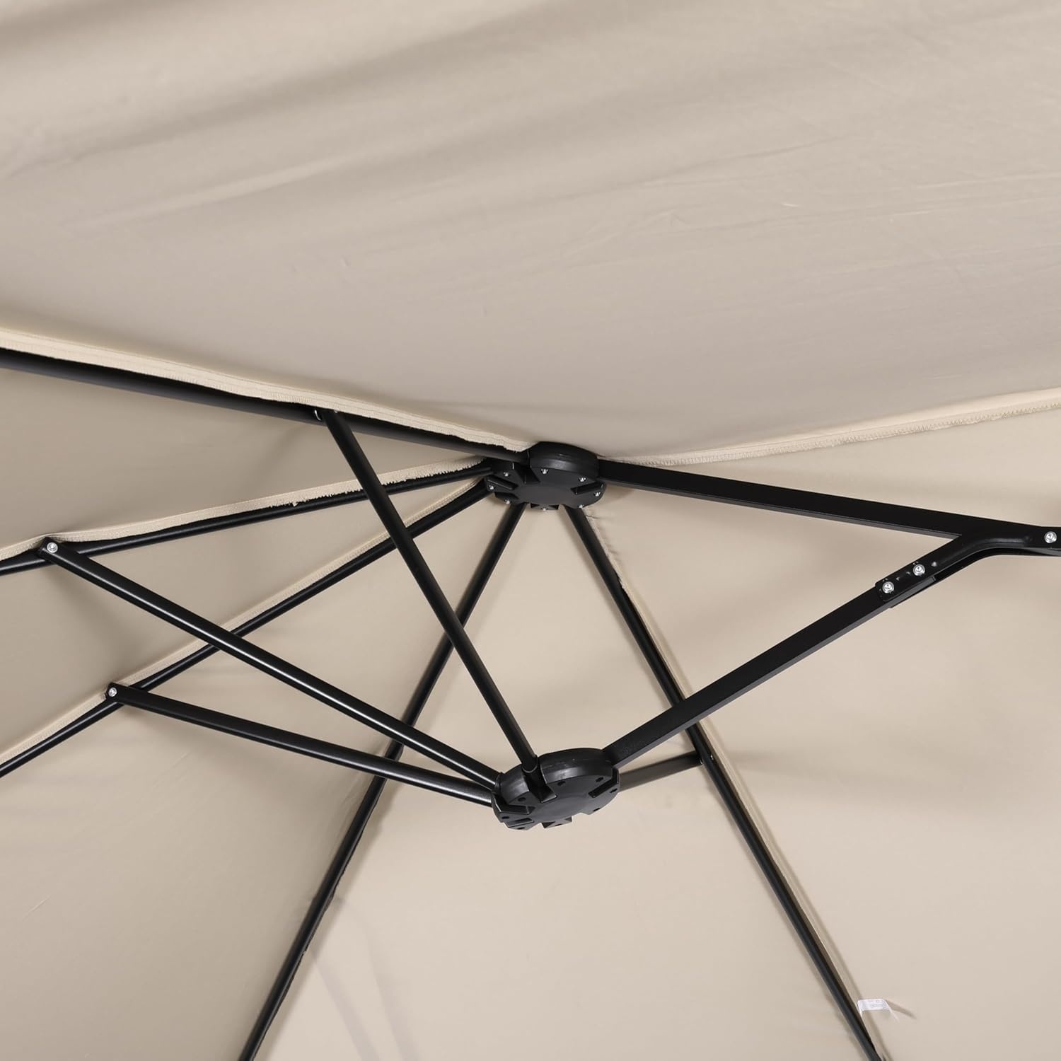 image:imageFlash Furniture Elizabeth Triple Head Patio Umbrella Commercial Grade Umbrella with Easy Lift Crank Function Water and Weather Resistant 15 FT TanTan