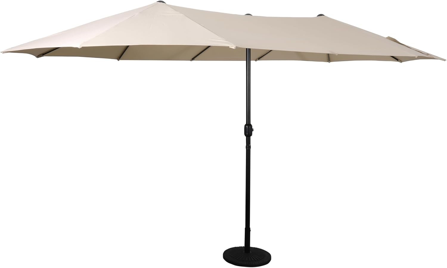 image:imageFlash Furniture Elizabeth Triple Head Patio Umbrella Commercial Grade Umbrella with Easy Lift Crank Function Water and Weather Resistant 15 FT TanTan