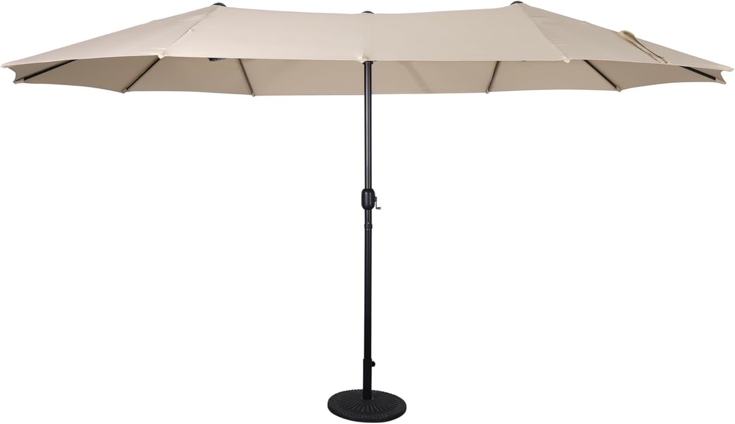 image:imageFlash Furniture Elizabeth Triple Head Patio Umbrella Commercial Grade Umbrella with Easy Lift Crank Function Water and Weather Resistant 15 FT TanTan