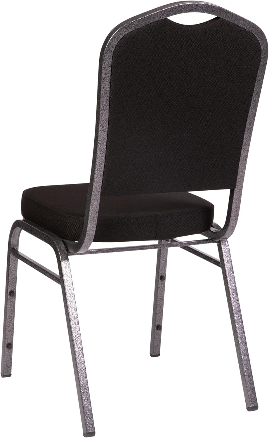 image:imageFlash Furniture HERCULES Series Crown Back Stacking Banquet Chair in Gray Fabric Silver Vein FrameBlack FabricSilver Vein Frame