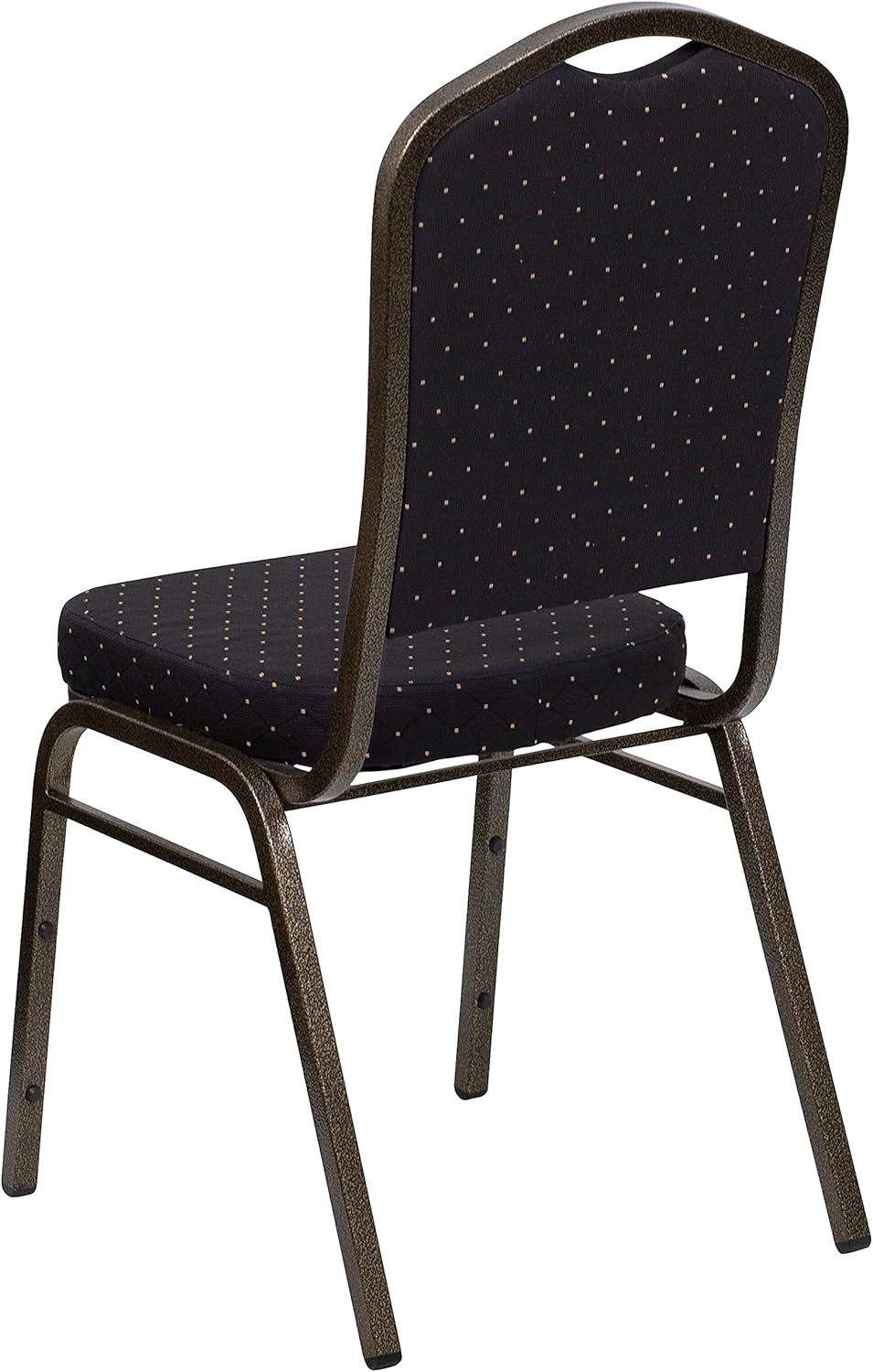 image:imageFlash Furniture HERCULES Series Crown Back Stacking Banquet Chair in Gray Fabric Silver Vein FrameBlack Patterned FabricGold Vein Frame