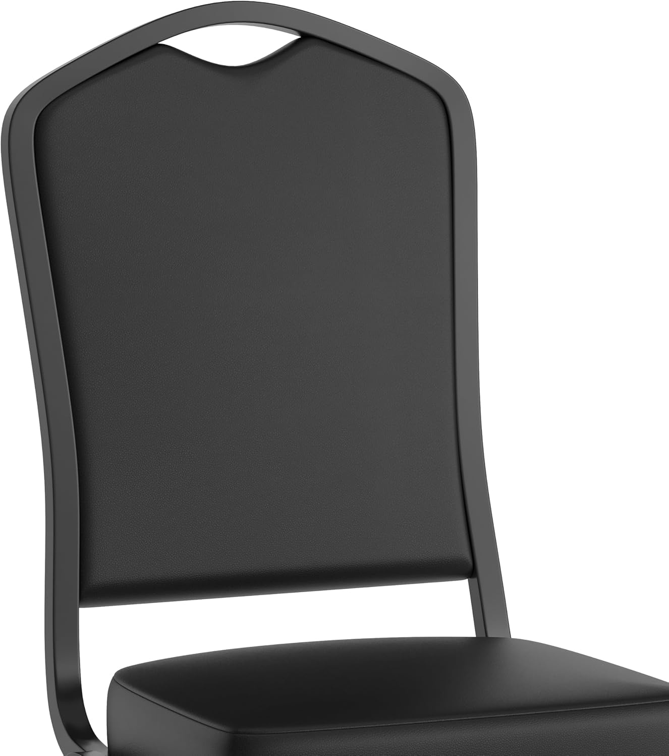 image:imageFlash Furniture HERCULES Series Crown Back Stacking Banquet Chair in Gray Fabric Silver Vein FrameBlack VinylBlack Frame