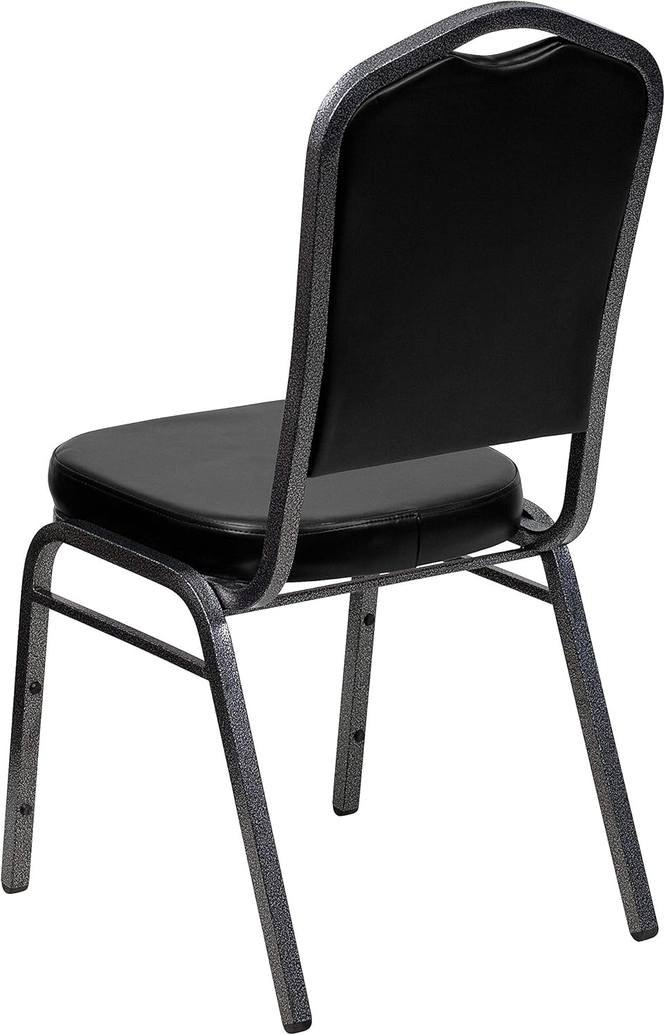 image:imageFlash Furniture HERCULES Series Crown Back Stacking Banquet Chair in Gray Fabric Silver Vein FrameBlack VinylSilver Vein Frame