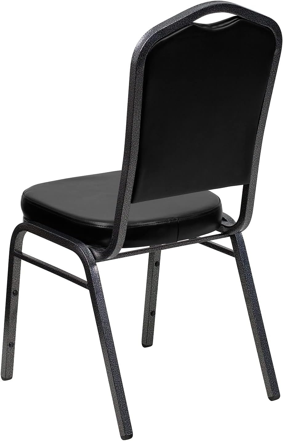image:imageFlash Furniture HERCULES Series Crown Back Stacking Banquet Chair in Gray Fabric Silver Vein FrameBlack VinylSilver Vein Frame