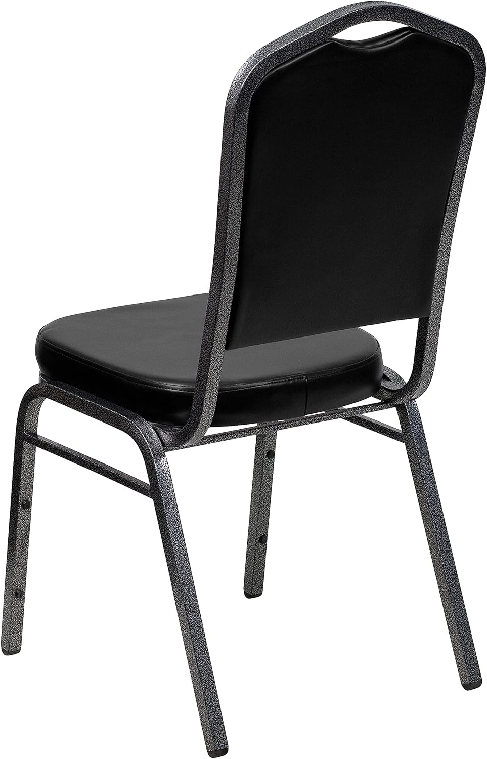 image:imageFlash Furniture HERCULES Series Crown Back Stacking Banquet Chair in Gray Fabric Silver Vein FrameBlack VinylSilver Vein Frame