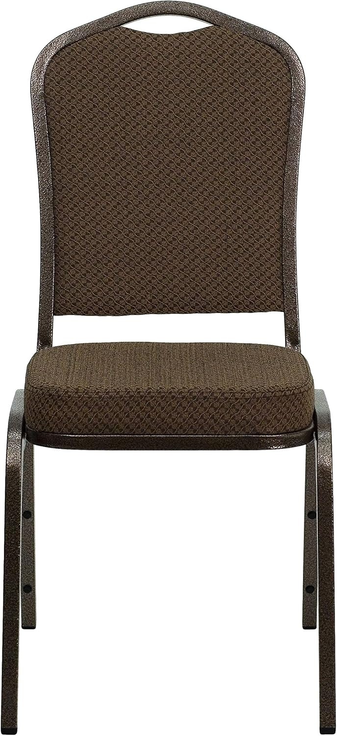 image:imageFlash Furniture HERCULES Series Crown Back Stacking Banquet Chair in Gray Fabric Silver Vein FrameBrown Patterned FabricCopper Vein Frame