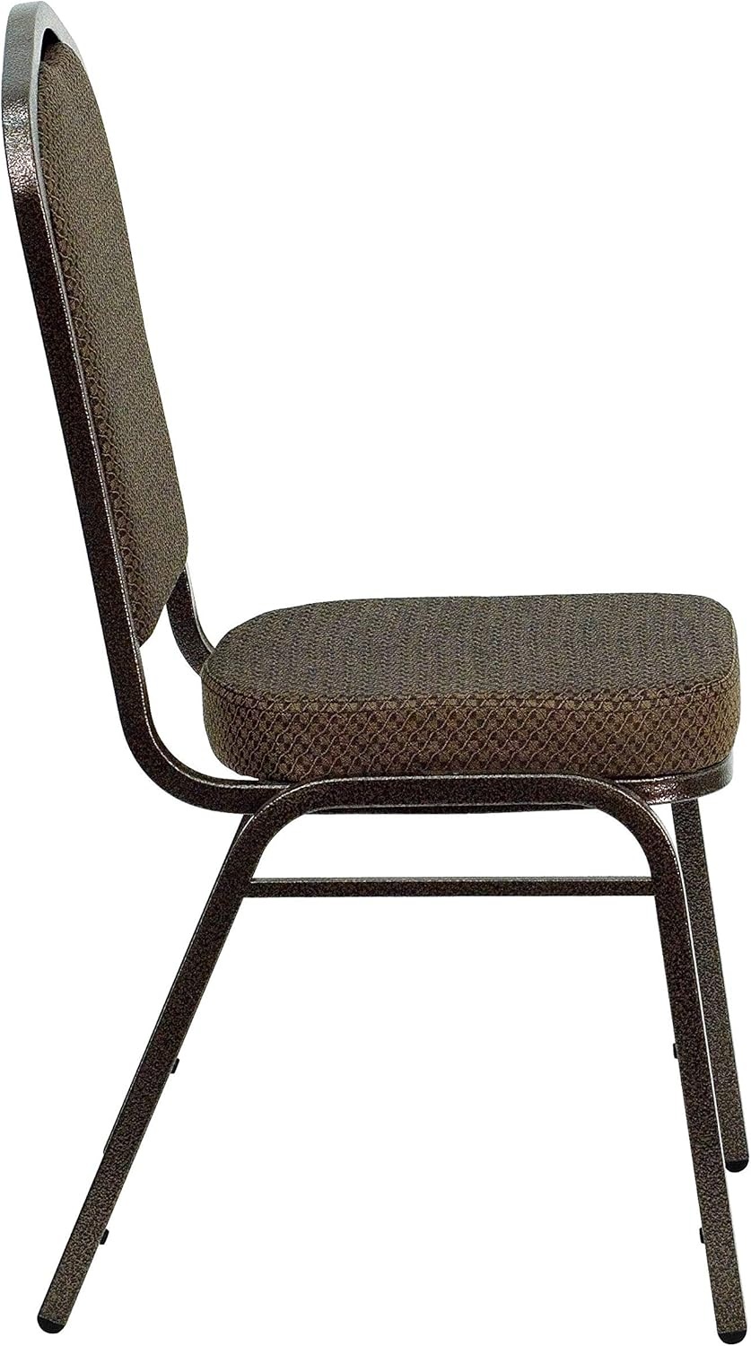 image:imageFlash Furniture HERCULES Series Crown Back Stacking Banquet Chair in Gray Fabric Silver Vein FrameBrown Patterned FabricCopper Vein Frame