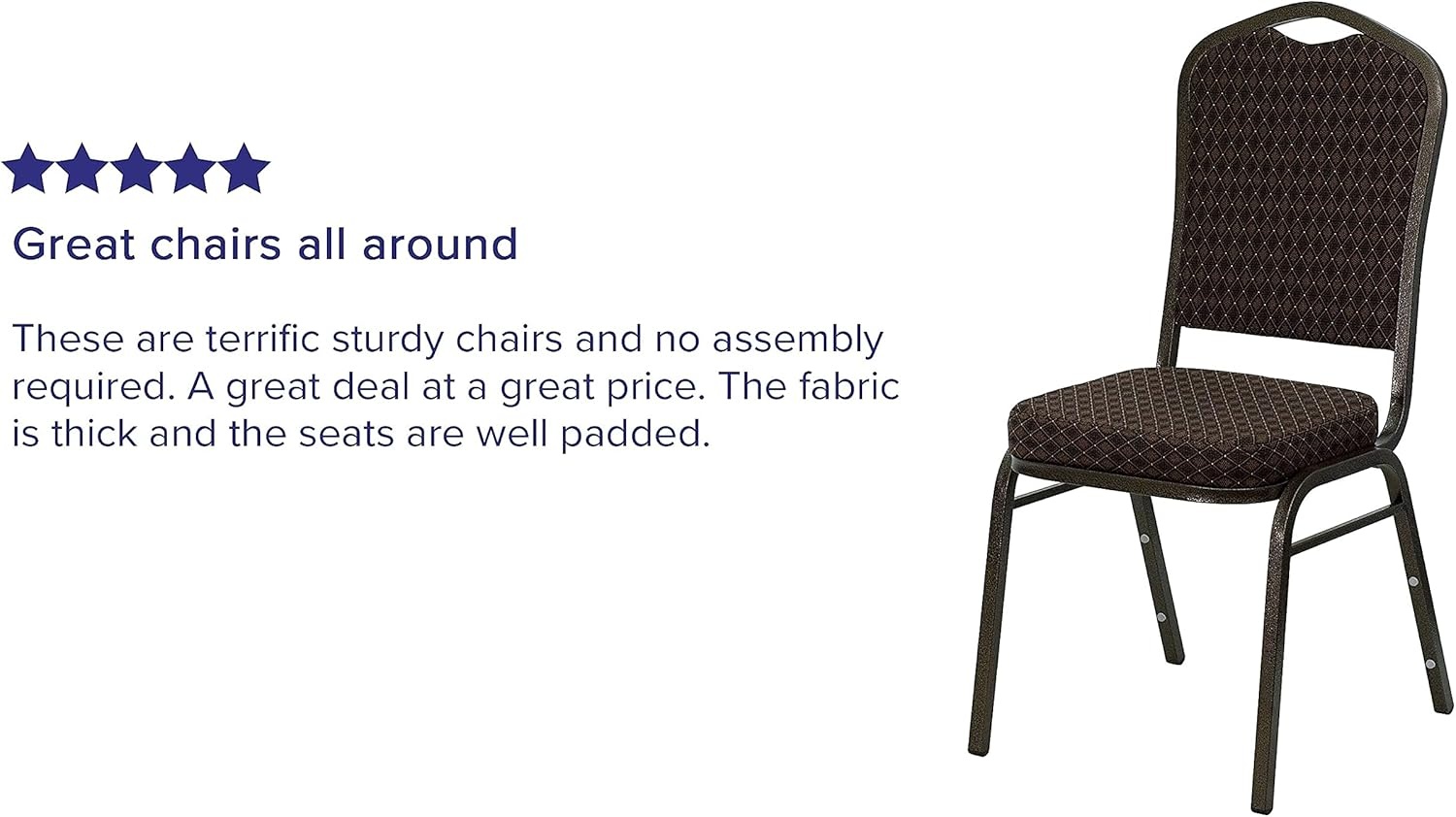 image:imageFlash Furniture HERCULES Series Crown Back Stacking Banquet Chair in Gray Fabric Silver Vein FrameBrown Patterned FabricGold Vein Frame