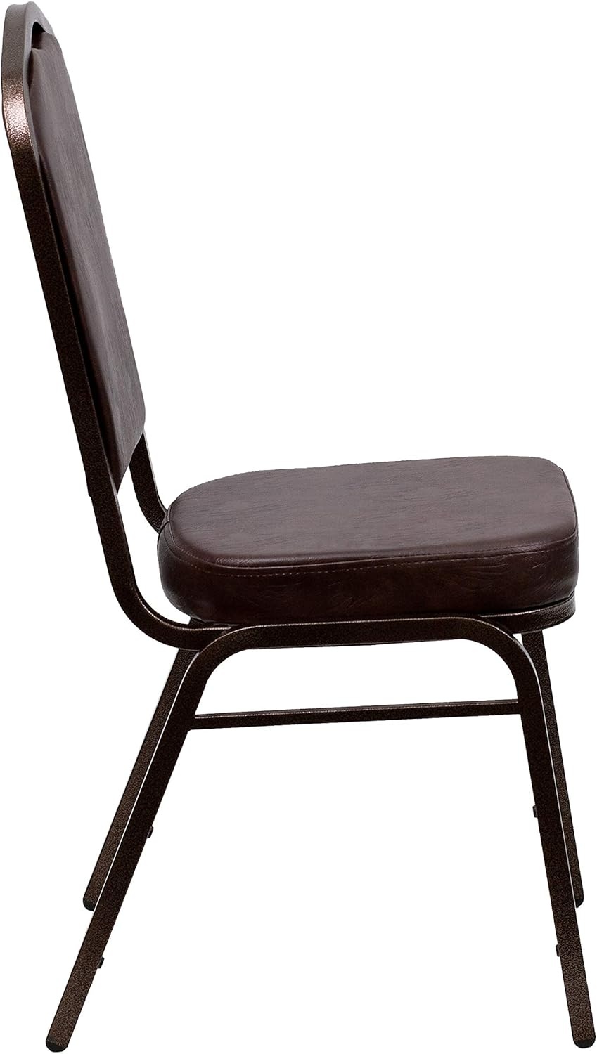 image:imageFlash Furniture HERCULES Series Crown Back Stacking Banquet Chair in Gray Fabric Silver Vein FrameBrown VinylCopper Vein Frame