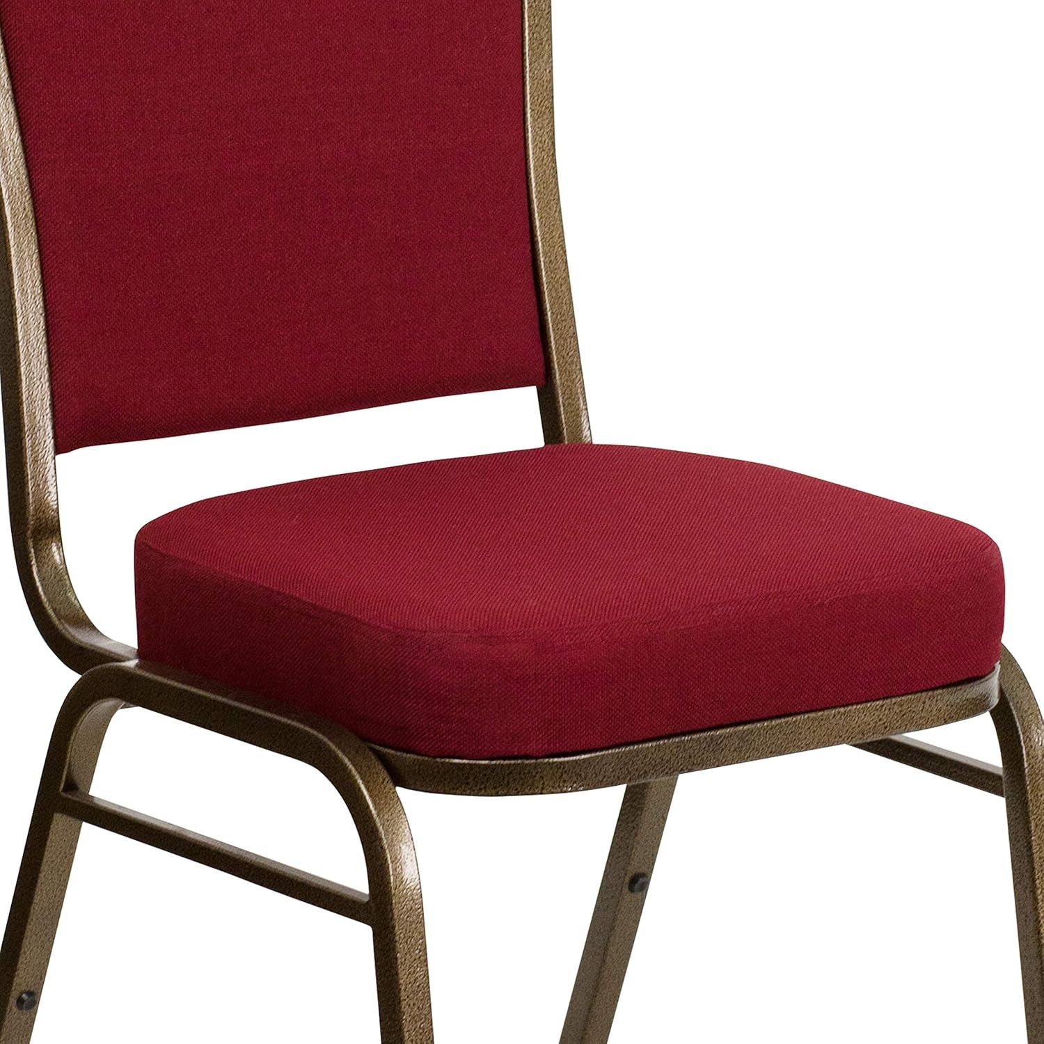 image:imageFlash Furniture HERCULES Series Crown Back Stacking Banquet Chair in Gray Fabric Silver Vein FrameBurgundy FabricGold Vein Frame