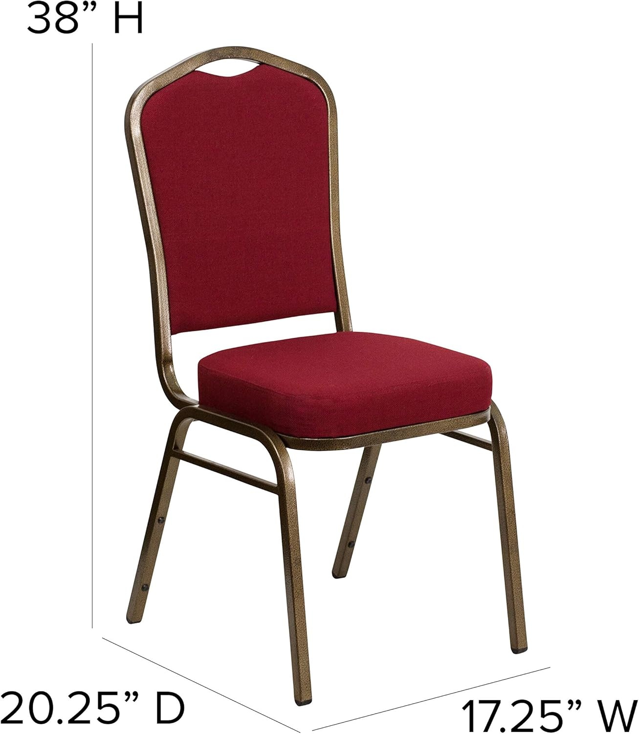 image:imageFlash Furniture HERCULES Series Crown Back Stacking Banquet Chair in Gray Fabric Silver Vein FrameBurgundy FabricGold Vein Frame