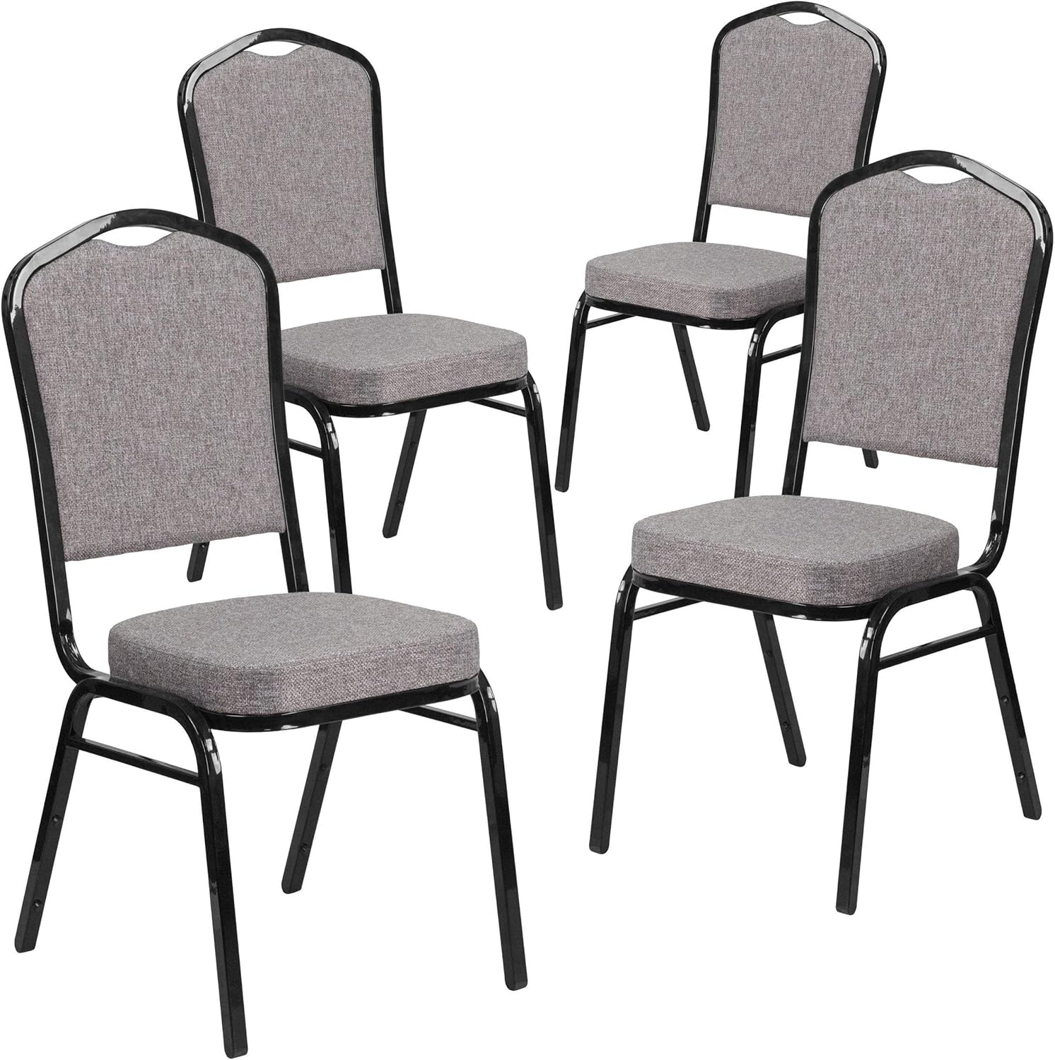 image:imageFlash Furniture HERCULES Series Crown Back Stacking Banquet Chair in Gray Fabric Silver Vein FrameBurgundy FabricSilver Vein Frame