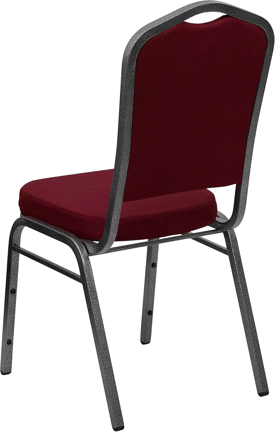 image:imageFlash Furniture HERCULES Series Crown Back Stacking Banquet Chair in Gray Fabric Silver Vein FrameBurgundy FabricSilver Vein Frame