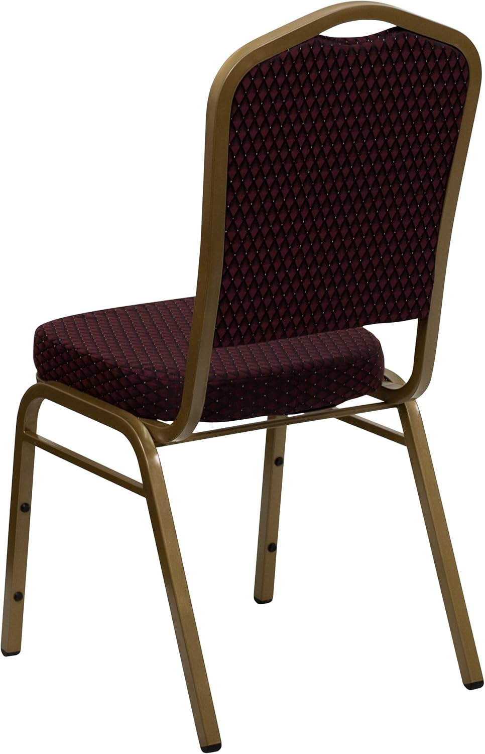 image:imageFlash Furniture HERCULES Series Crown Back Stacking Banquet Chair in Gray Fabric Silver Vein FrameBurgundy Patterned FabricGold Frame