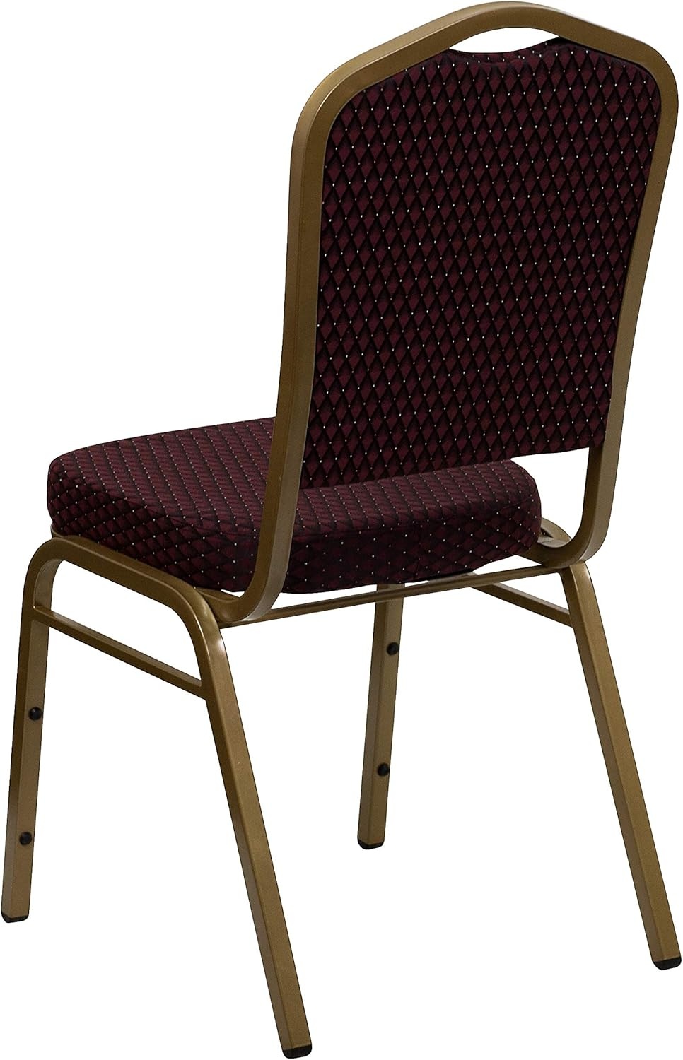 image:imageFlash Furniture HERCULES Series Crown Back Stacking Banquet Chair in Gray Fabric Silver Vein FrameBurgundy Patterned FabricGold Frame