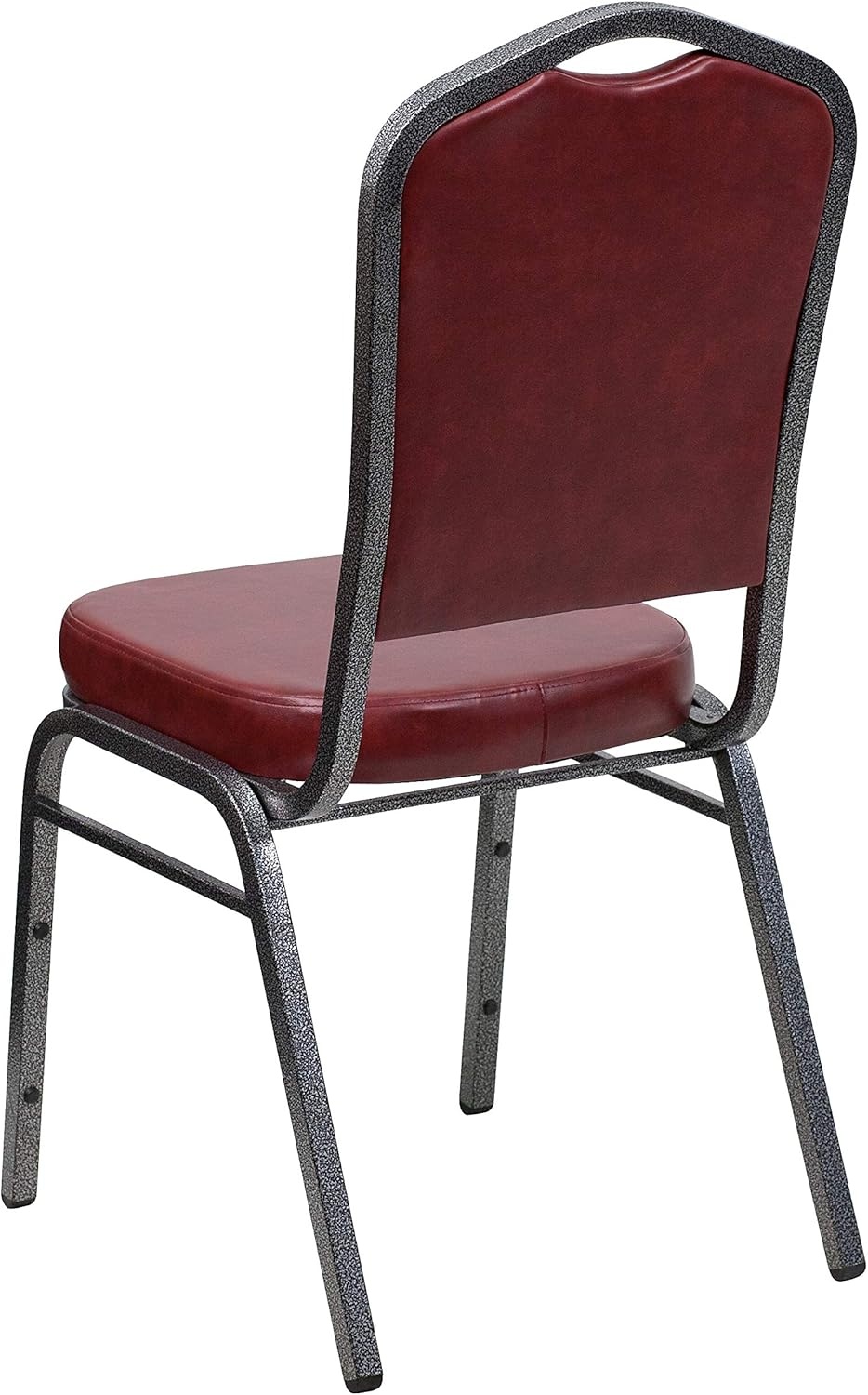 image:imageFlash Furniture HERCULES Series Crown Back Stacking Banquet Chair in Gray Fabric Silver Vein FrameBurgundy VinylSilver Vein Frame