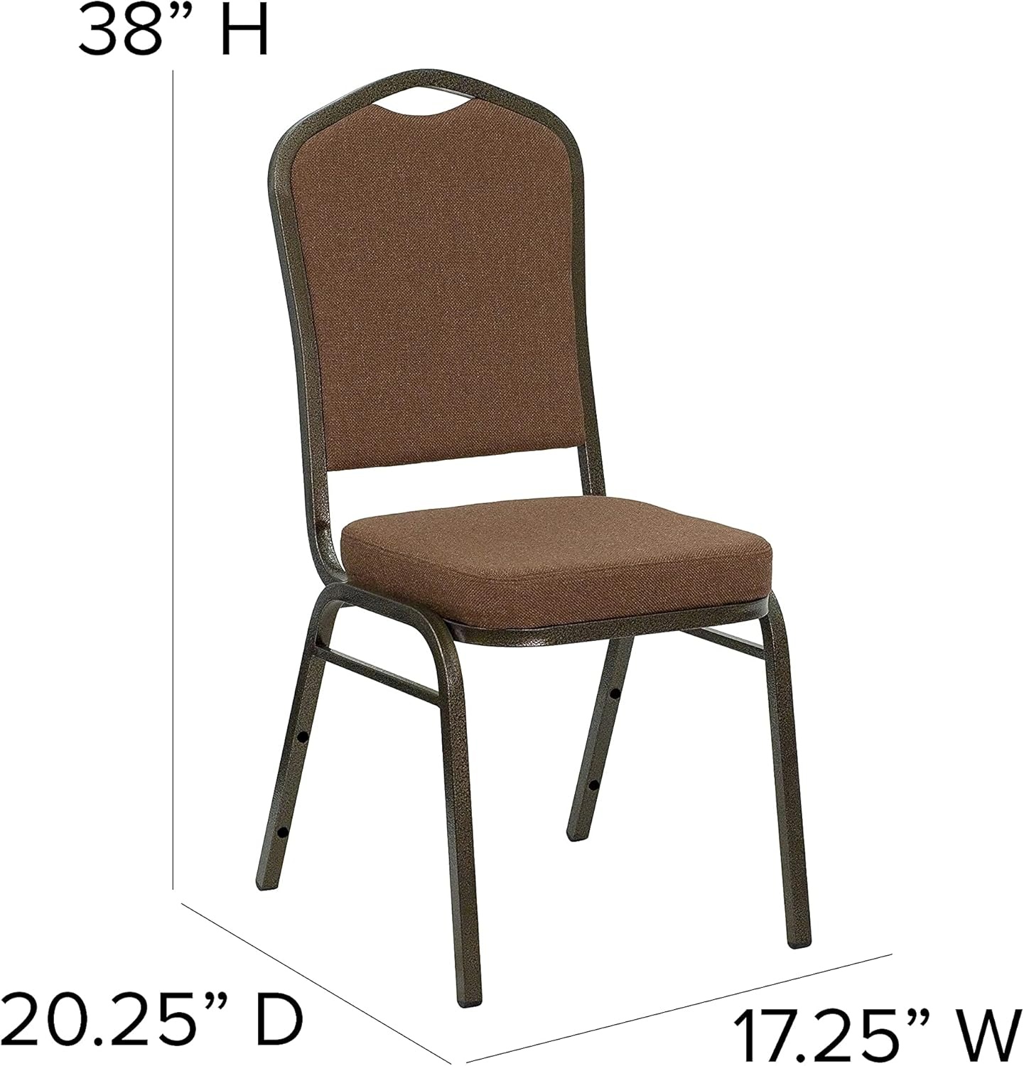image:imageFlash Furniture HERCULES Series Crown Back Stacking Banquet Chair in Gray Fabric Silver Vein FrameCoffee FabricGold Vein Frame