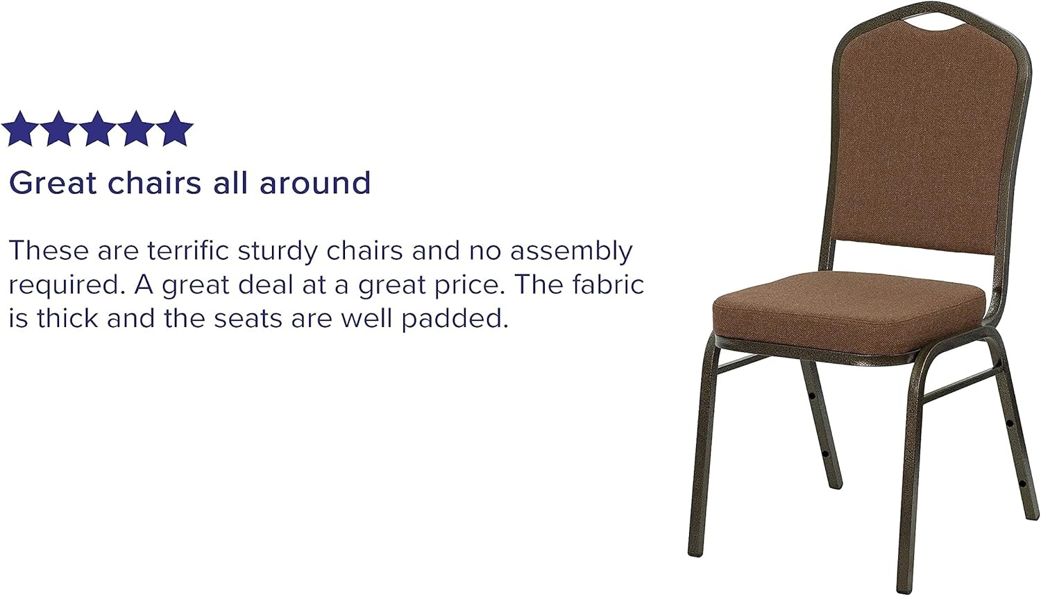 image:imageFlash Furniture HERCULES Series Crown Back Stacking Banquet Chair in Gray Fabric Silver Vein FrameCoffee FabricGold Vein Frame