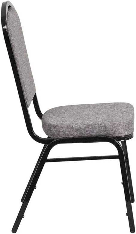 image:imageFlash Furniture HERCULES Series Crown Back Stacking Banquet Chair in Gray Fabric Silver Vein FrameGray FabricBlack Frame