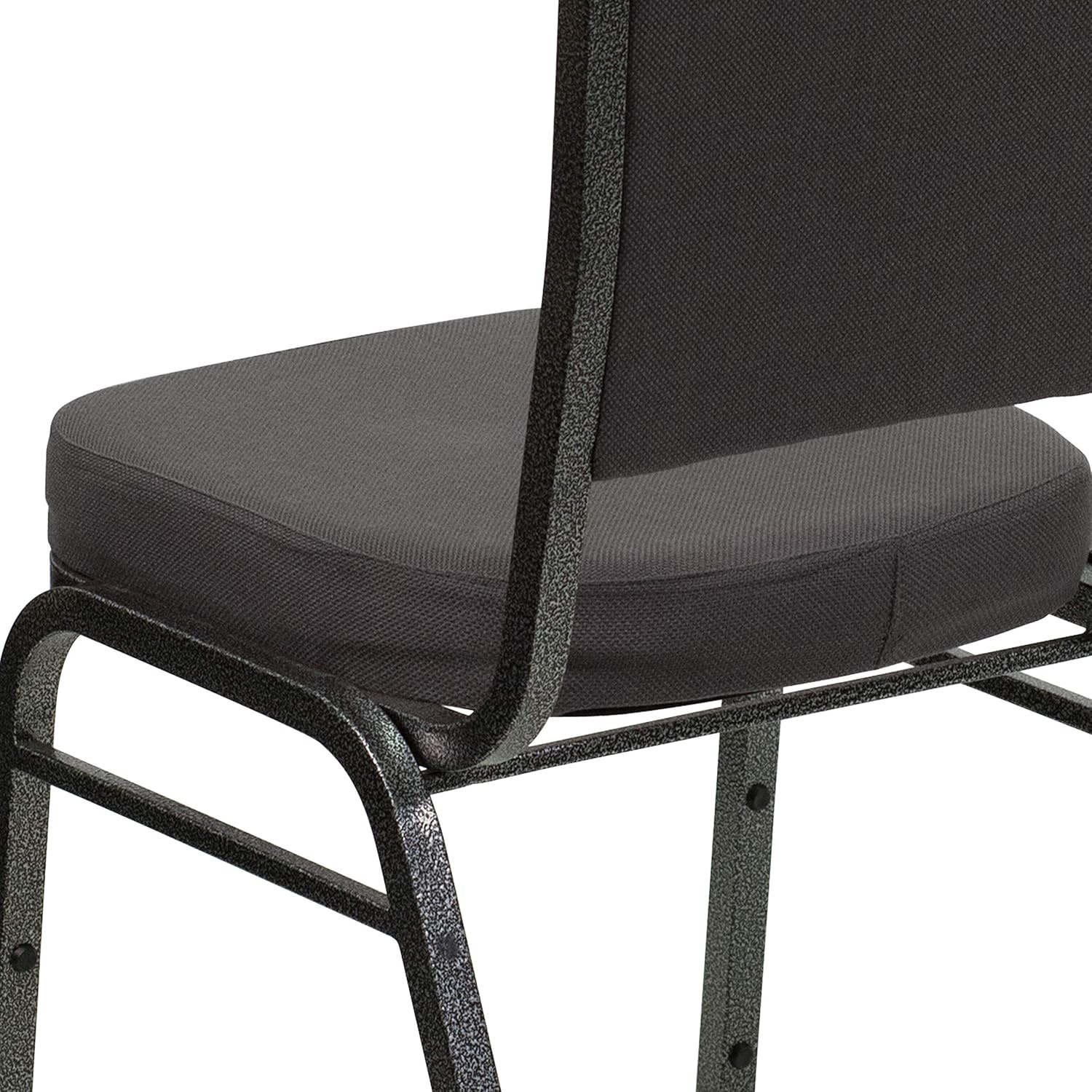 image:imageFlash Furniture HERCULES Series Crown Back Stacking Banquet Chair in Gray Fabric Silver Vein FrameGray FabricSilver Vein Frame