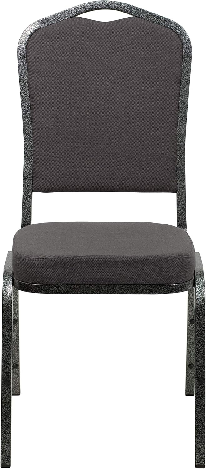 image:imageFlash Furniture HERCULES Series Crown Back Stacking Banquet Chair in Gray Fabric Silver Vein FrameGray FabricSilver Vein Frame